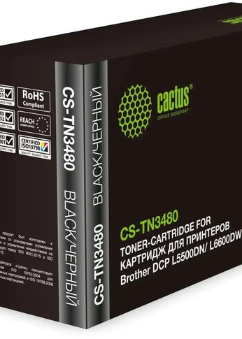 Картридж лазерный Cactus CS-TN3480 TN-3480 черный (8000стр.) для Brother DCP L5500DN/ L6600DW