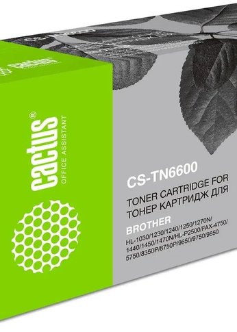 Картридж лазерный Cactus CS-TN6600 TN-6600 черный (6000стр.) для Brother HL-1030/1230/1240/1250/1270N/1440/1450