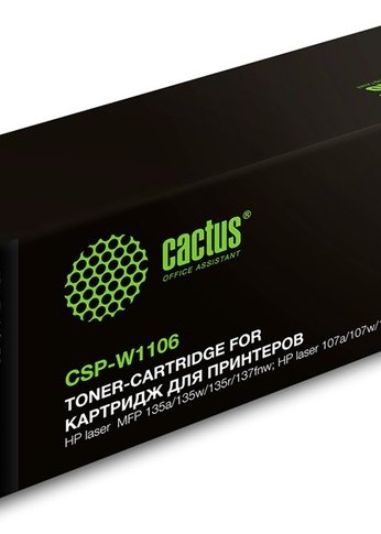 Картридж лазерный Cactus CSP-W1106X черный (3000стр.) для HP Laser 107a/107r/107w/135a MFP/135r MFP/135w MFP/137fnw MFP