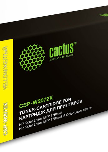 Картридж лазерный Cactus CSP-W2072X 117X желтый (1300стр.) для HP Color Laser 150a/150nw/178nw MFP/179fnw MFP