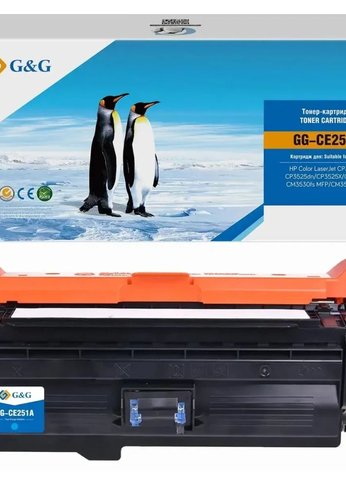 Картридж лазерный G&G GG-CE251A CE251A голубой (7000стр.) для HP CLJ CP3525n/CP3525dn/CP3525X/CP3520/CM3530fs MFP/CM3530 MFP