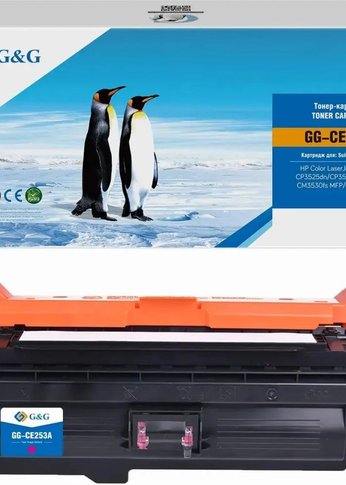 Картридж лазерный G&G GG-CE253A CE253A пурпурный (7000стр.) для HP CLJ CP3525n/CP3525dn/CP3525X/CP3520/CM3530fs MFP/CM3530 MFP