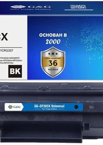 Картридж лазерный G&G GG-CF283X UNIVERSAL черный (2200стр.) для HP M125/125FM/125A/M127;Canon MF229dw/MF226dn/MF216n;HP M127FW/FN/M201/M225MFP/MFP M2