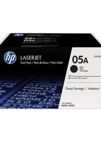 Картридж лазерный HP CE505D черный x2упак. (2300стр.) для HP LJ P2055/P2035/P2050
