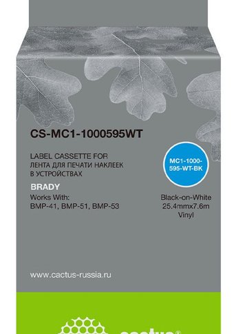 Картридж ленточный Cactus CS-MC1-1000595WT черный для Brady BMP-41/BMP-51/BMP-53-PC-Linked