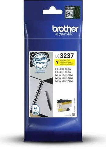 Картридж струйный Brother LC3237Y желтый (1500стр.) для Brother HLJ6000DWRE1/MFCJ5945DWRE1/MFCJ6945DWRE1