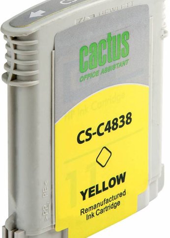 Картридж струйный Cactus CS-C4838 №11 желтый (29мл) для HP BIJ 1000/1100/1200/2200/2300/2600/2800