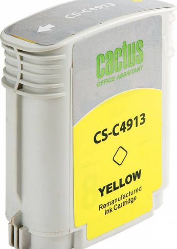 Картридж струйный Cactus CS-C4913 №82 желтый (72мл) для HP DJ 500/800C