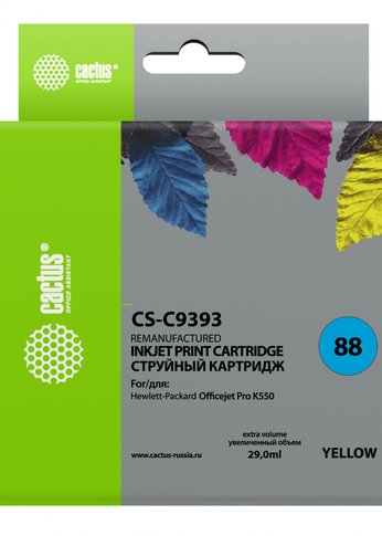 Картридж струйный Cactus CS-C9396 №88 черный (72мл) для HP DJ Pro K550