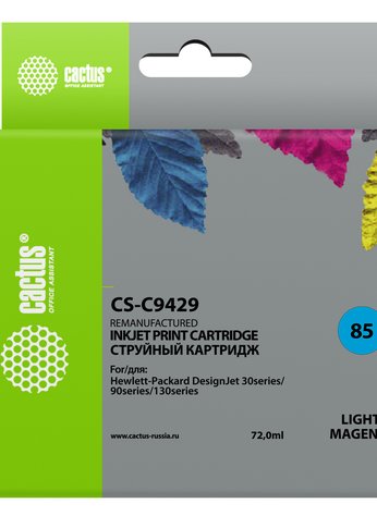 Картридж струйный Cactus CS-C9429 №85 светло-пурпурный (72мл) для HP DJ 30/130