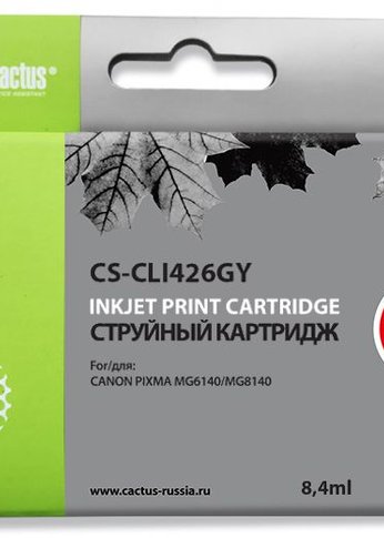 Картридж струйный Cactus CS-CLI426GY серый (8.4мл) для Canon Pixma MG6140/MG8140
