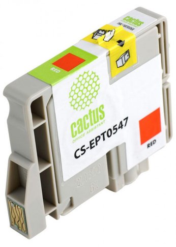 Картридж струйный Cactus CS-EPT0547 T0547 красный (16.2мл) для Epson Stylus Photo R800/R1800