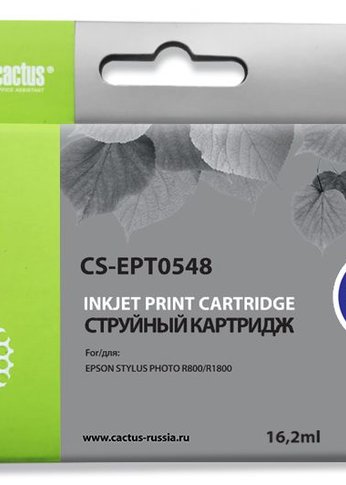 Картридж струйный Cactus CS-EPT0548 T0548 черный матовый (16.2мл) для Epson Stylus Photo R800/R1800