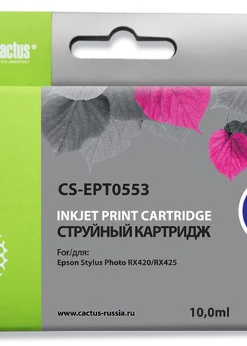 Картридж струйный Cactus CS-EPT0553 T0553 пурпурный (10мл) для Epson Stylus RX520/Stylus Photo R240