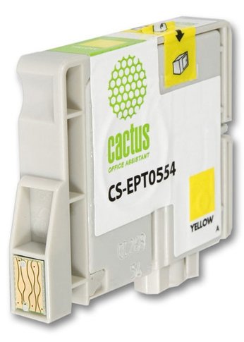 Картридж струйный Cactus CS-EPT0554 T0554 желтый (16мл) для Epson Stylus RX520/Stylus Photo R240