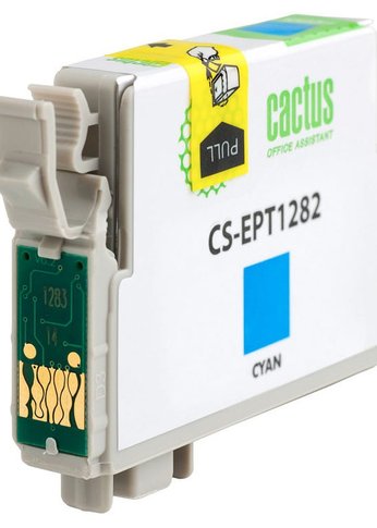 Картридж струйный Cactus CS-EPT1282 T1282 голубой (7мл) для Epson Stylus S22/S125/SX420/SX425/Office BX305