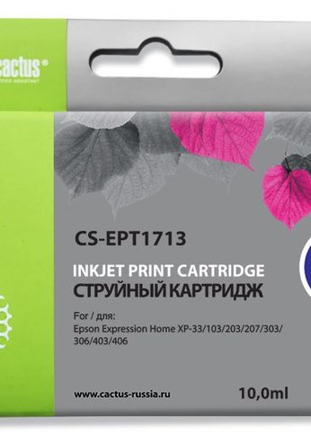 Картридж струйный Cactus CS-EPT1713 17XL пурпурный (10мл) для Epson XP-33/103/203/207/303/306/403/406