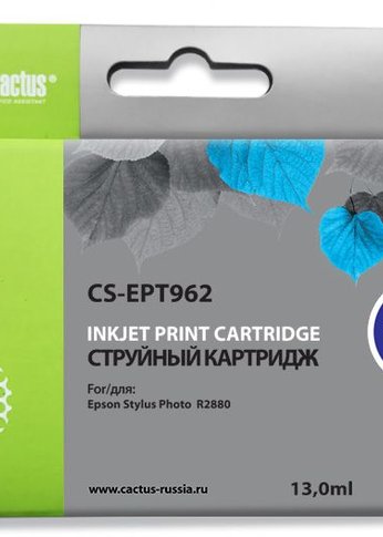 Картридж струйный Cactus CS-EPT962 T0962 голубой (13мл) для Epson Stylus Photo R2880