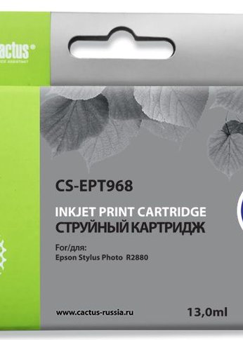 Картридж струйный Cactus CS-EPT968 T0968 черный матовый (13мл) для Epson Stylus Photo R2880