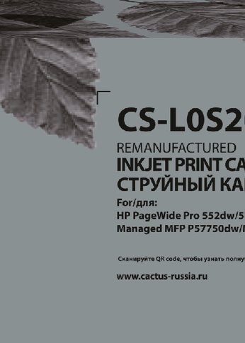 Картридж струйный Cactus CS-L0S20YC 976YC черный (465мл) для HP PageWide P55250dw/P57750dw