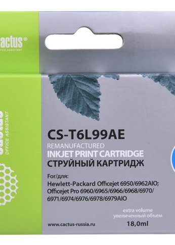 Картридж струйный Cactus CS-T6L99AE №903(есть ограничения по прошивке) черный (21.6мл) для HP OJP 6950/6960/6970
