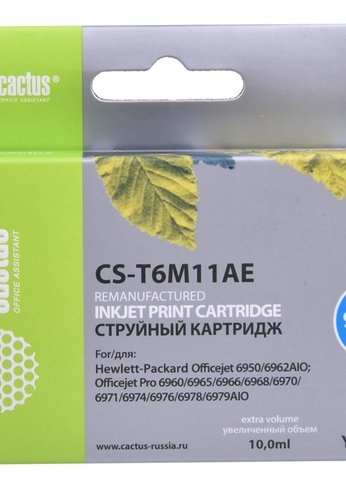 Картридж струйный Cactus CS-T6M11AE №903XL(есть ограничения по прошивке) желтый (10мл) для HP OJP 6950/6960/6970