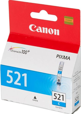 Картридж струйный Canon CLI-521C 2934B004 голубой для Canon iP3600/4600/MP540/620/630/980