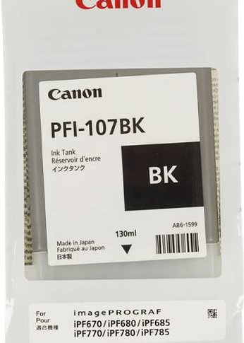 Картридж струйный Canon PFI-107BK 6705B001 черный (130мл) для Canon iP F680/685/780/785