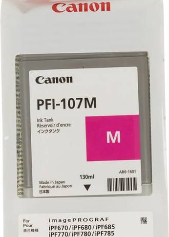 Картридж струйный Canon PFI-107M 6707B001 пурпурный (130мл) для Canon iP F680/685/780/785