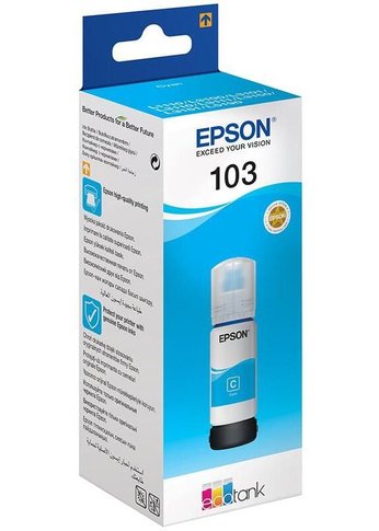 Картридж струйный Epson 103C C13T00S24A голубой (7500стр.) (65мл) для Epson L3100/3110/3150