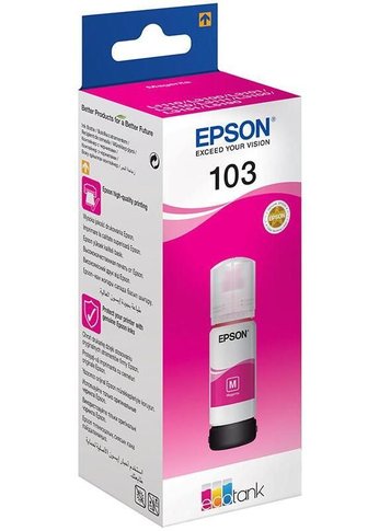 Картридж струйный Epson 103M C13T00S34A пурпурный (7500стр.) (65мл) для Epson L3100/3110/3150