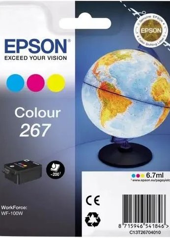 Картридж струйный Epson C13T26704010 цветной для WF-100 (cons ink)