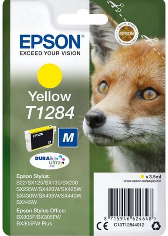 Картридж струйный Epson T1284 C13T12844012 желтый (260стр.) (3.5мл) для Epson S22/SX125