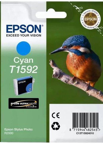 Картридж струйный Epson T1592 голубой для R2000