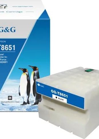 Картридж струйный G&G GG-C13T865140 T8651 черный (176мл) для Epson WorkForce Pro WF-M5690DWF/M5190DW