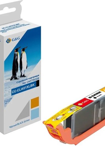 Картридж струйный G&G GG-CLI451XLBK черный (10.2мл) для Canon MG6340/5440/IP7240