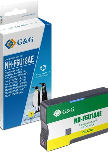 Картридж струйный G&G GG-F6U18AE желтый (26мл) для HP OJ Pro 7740/8210/8218/8710/8715