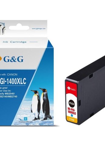 Картридж струйный G&G GG-PGI-1400XLC PGI-1400XL C голубой (12мл) для Canon MB2050/MB2350/MB2040/MB2340