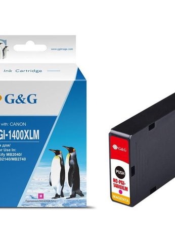 Картридж струйный G&G GG-PGI-1400XLM PGI-1400XL M пурпурный (12мл) для Canon MB2050/MB2350/MB2040/MB2340