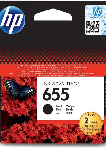 Картридж струйный HP 655 CZ109AE черный (550стр.) для HP DJ IA 3525/4615/4625/5525/6525