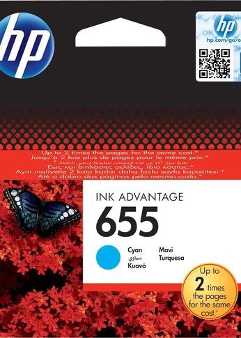Картридж струйный HP 655 CZ110AE Cyan DeskJet IA 3525/5525/4615/4625, Cyan