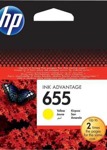 Картридж струйный HP 655 CZ112AE Yellow DeskJet IA 3525/5525/4615/4625, Yellow