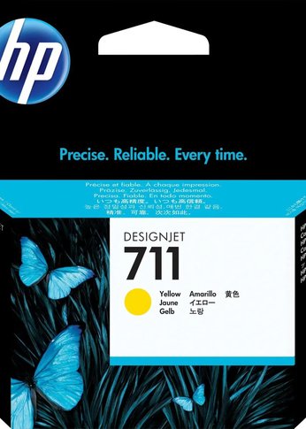 Картридж струйный HP 711 CZ132A желтый (29мл) для HP DJ T120/T520