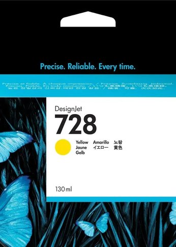 Картридж струйный HP 728 F9J65A желтый (130мл) для HP DJ T730/T830