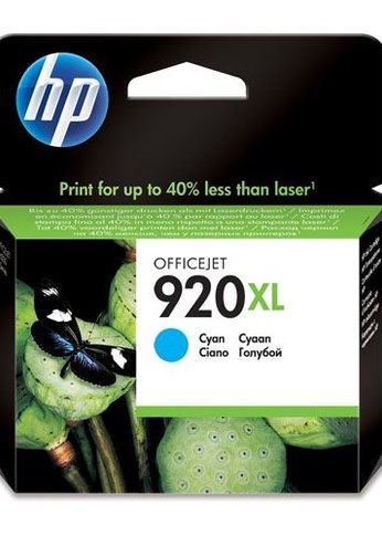 Картридж струйный HP 920XL CD972AE Cyan Officejet 6000/6500, Cyan