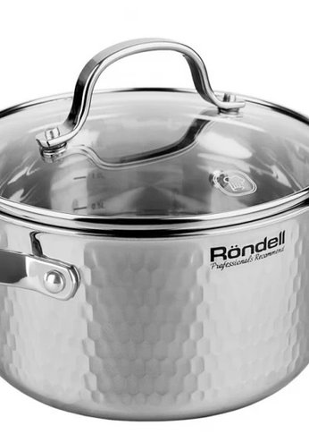 Кастрюля Rondell RainDrops RDS-1295 стальной, с/кр 24см 5,6л