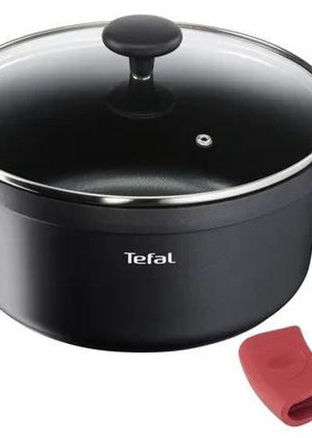 Кастрюля Tefal Pro Cook 20 см со стеклянной крышкой и силиконовыми ручками E2184475