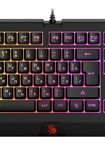 Клавиатура A4Tech Bloody B120N черный USB Multimedia for gamer LED (подставка для запястий) (B120N)