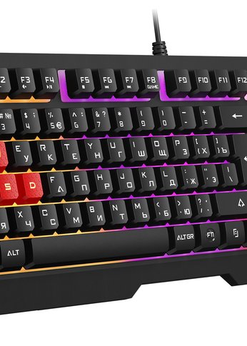 Клавиатура A4Tech Bloody B135N черный USB Multimedia for gamer LED (подставка для запястий) (B135N)