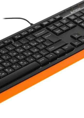 Клавиатура+мышь A4Tech Fstyler F1010 клав:черный/оранжевый мышь:черный/оранжевый USB Multimedia